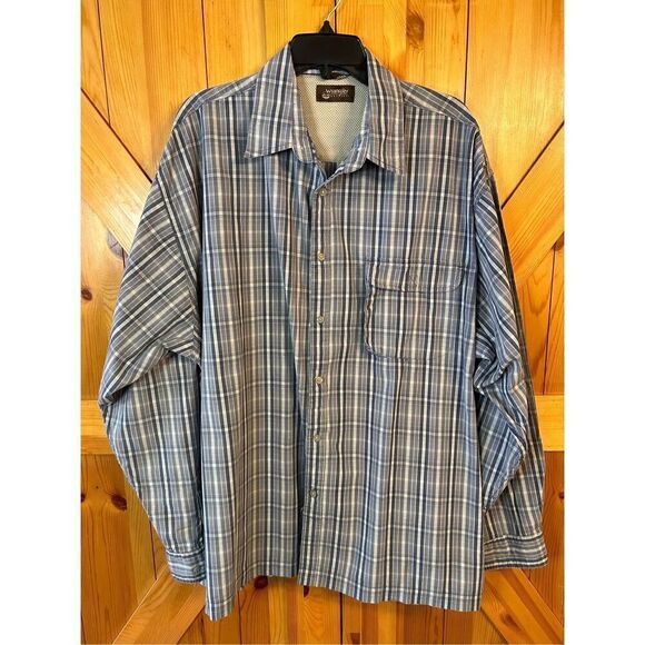 Wrangler Shirt Mens Sz 3XL Button Down Long Sleeve Collared Outdoor Series Plaid - Picture 1 of 5